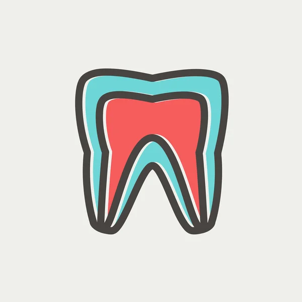 Molar tooth thin line icon — Stock Vector