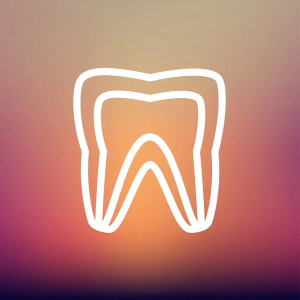 Dente molar ícone linha fina —  Vetores de Stock