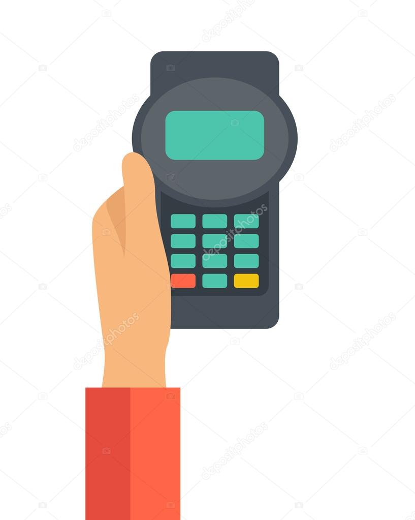 Holding credit card machine