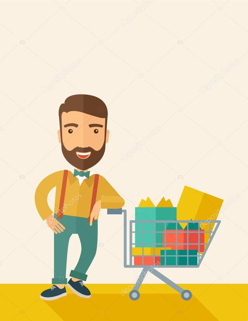 Man with shopping cart