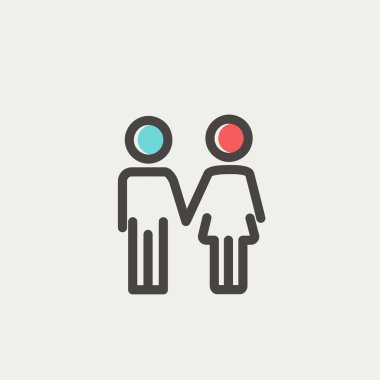 Küçük kardeşler ince çizgi simgesi