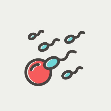 Sperm ve yumurta hücreleri ince çizgi simgesi