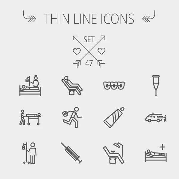 Medicine thin line icon set — Stock Vector