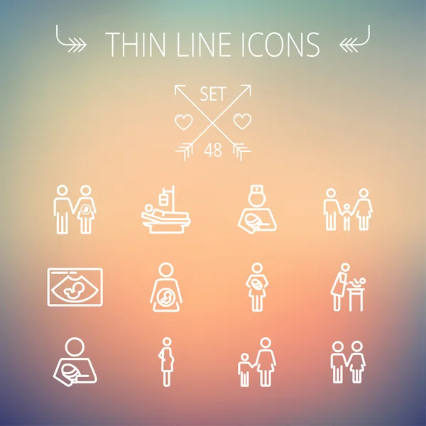 Medicine thin line icon set — Stock Vector