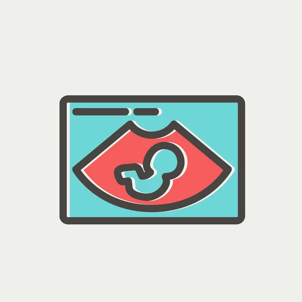 Fetal ultrasound thin line icon — Stock Vector