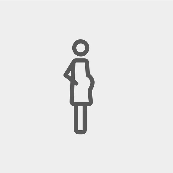 Έγκυος γυναίκα λεπτή γραμμή εικονίδιο — Διανυσματικό Αρχείο