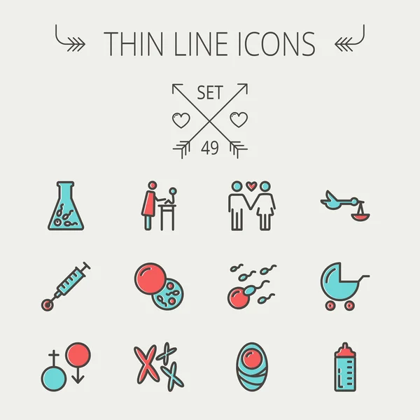 Medicine thin line icon set — Stock Vector