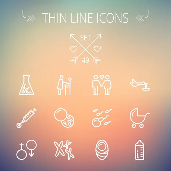 Medizin Thin Line Icon Set — Stockvektor