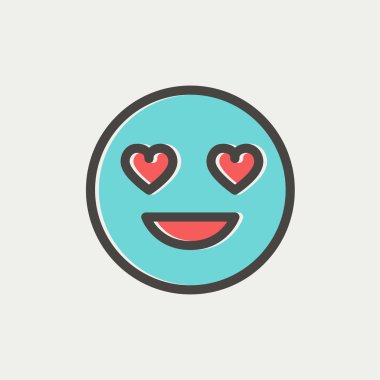 Sevgi ince çizgisi simgesinde