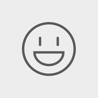 Gülümseyen ince çizgi simgesi