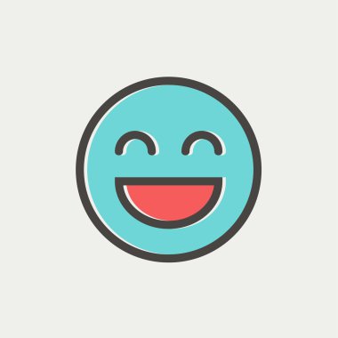 Neşeli emoji ince çizgi simgesi
