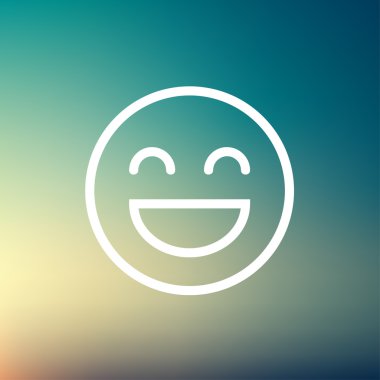 Neşeli emoji ince çizgi simgesi