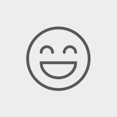 Neşeli emoji ince çizgi simgesi