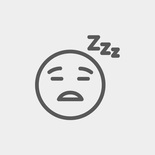 Dormir icono de línea delgada — Vector de stock