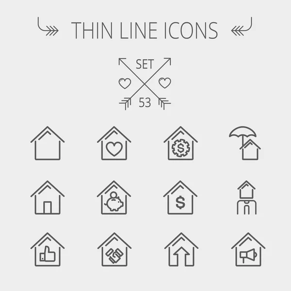 Real Estate thin line icon set — Stock Vector