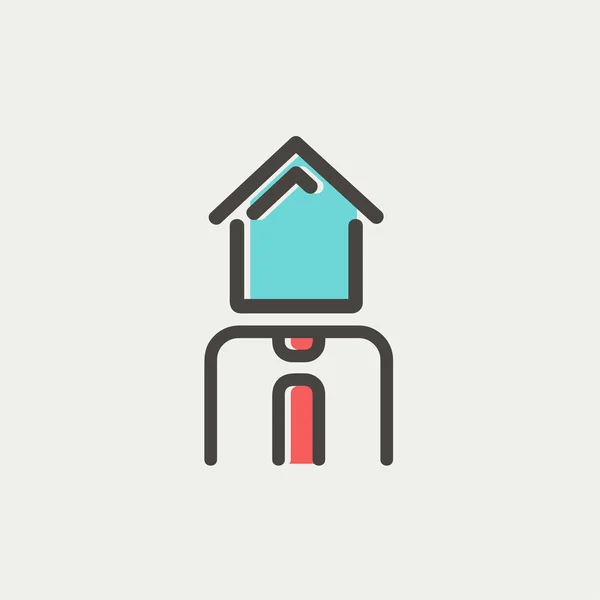 Real estate agent thin line icon — Stock Vector
