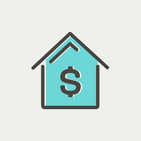 House mortgage thin line icon — Stock Vector