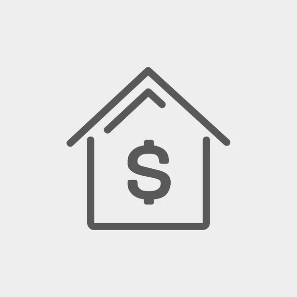 House mortgage thin line icon — Stock Vector