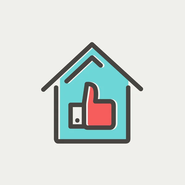 Approved housing loan thin line icon — Stock Vector