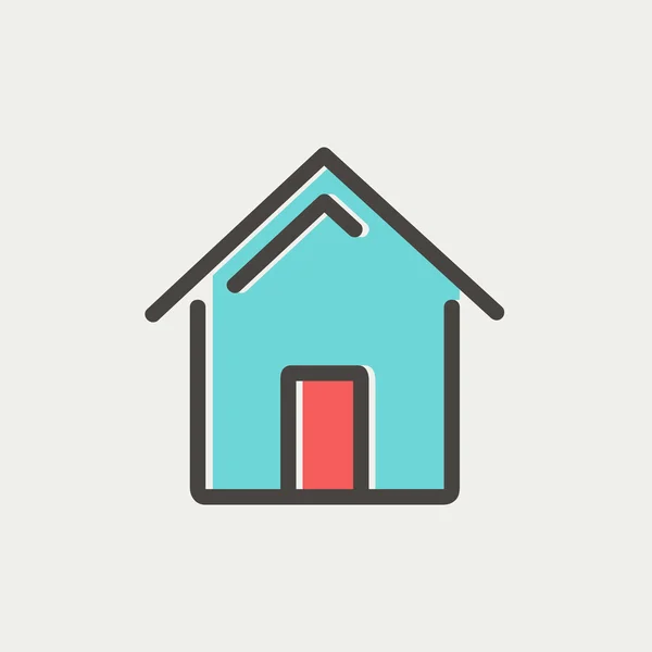 Real estate house thin line icon — Stock Vector