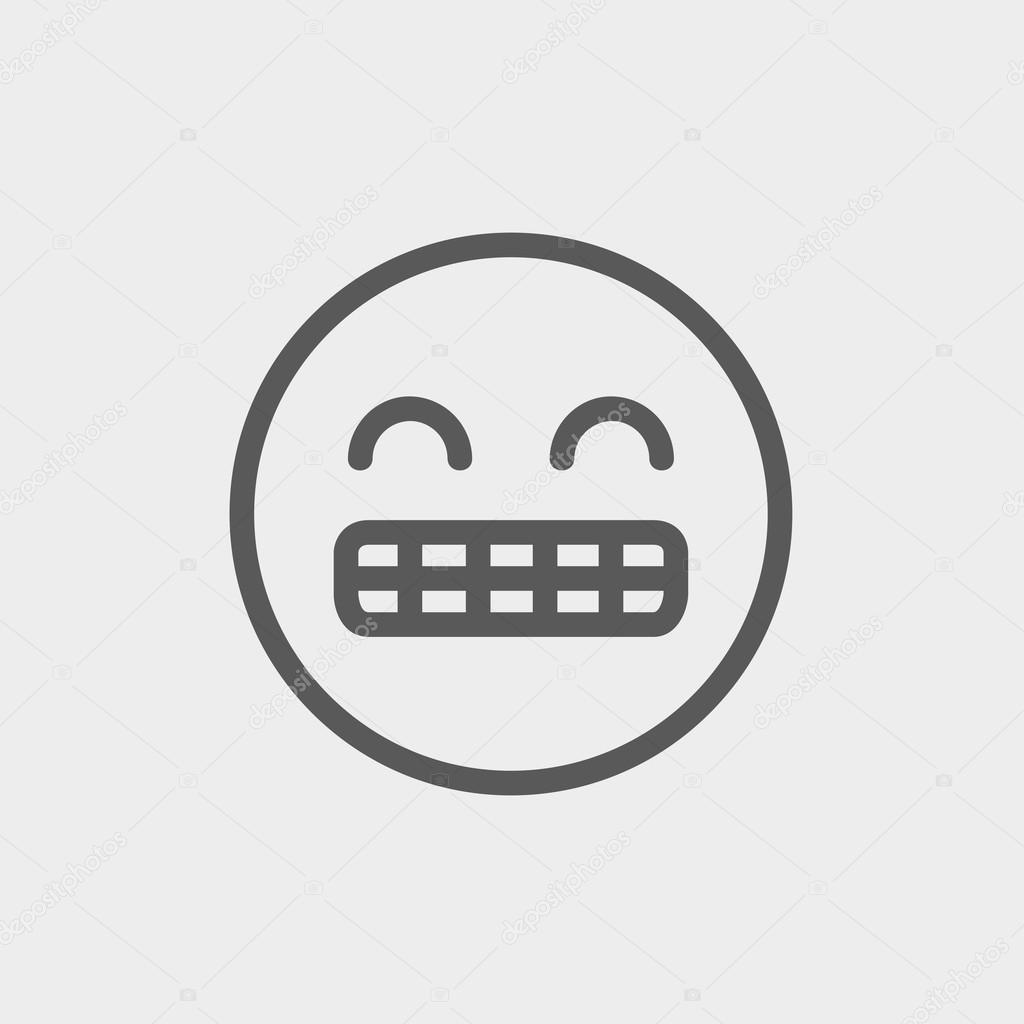 Big tooth smile thin line icon