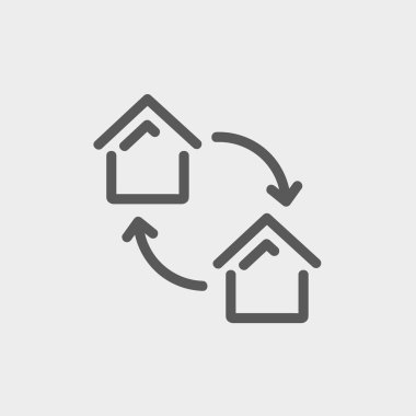 İki küçük ince çizgi simgesini evler