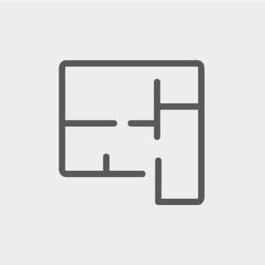 House Infographic ince çizgi simgesi