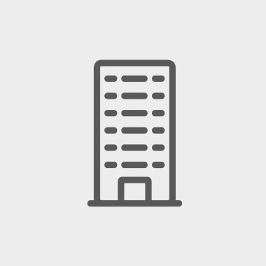 Ofis Binası ince çizgi simgesi