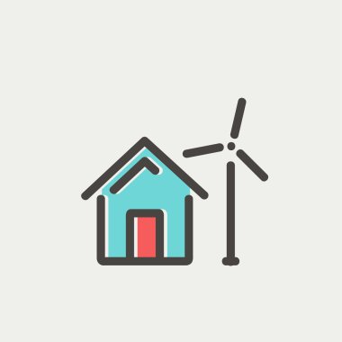 Ev fırıldak ince çizgi simgesiyle