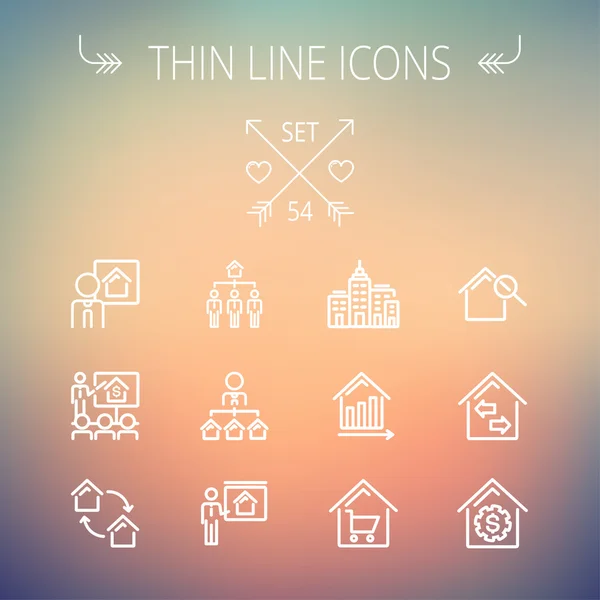 Real Estate thin line icon set — Stock Vector