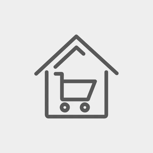 Casa compras ícone linha fina — Vetor de Stock