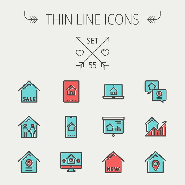 Real Estate thin line icon set — Stock Vector