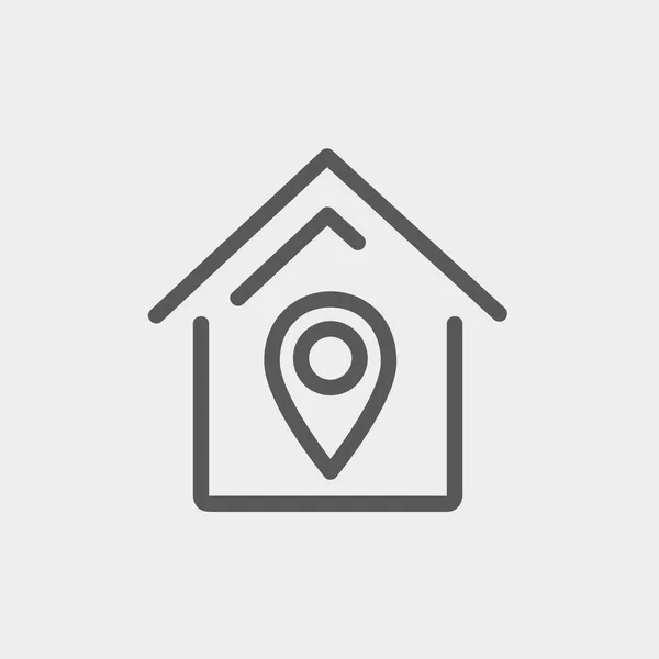 Localização da casa ícone linha fina — Vetor de Stock