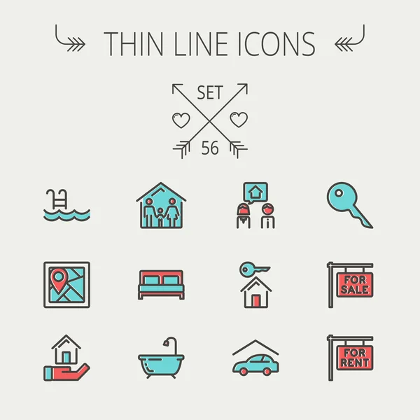 Real Estate thin line icon set — Stock Vector