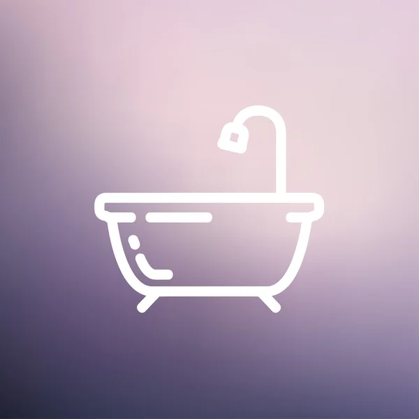 Bathtub thin line icon — Stock Vector