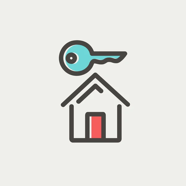 Anahtar için ev ince çizgi simgesi — Stok Vektör