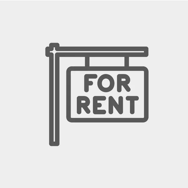 For rent placard thin line icon — Stock Vector