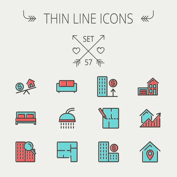 Real Estate thin line icon set — Stock Vector