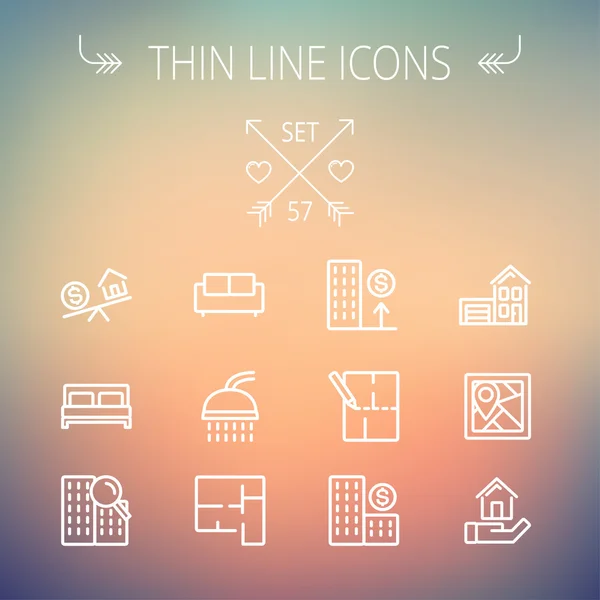 Real Estate thin line icon set — Stock Vector