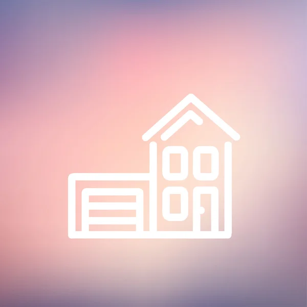 房子和车库细线图标 — 图库矢量图片