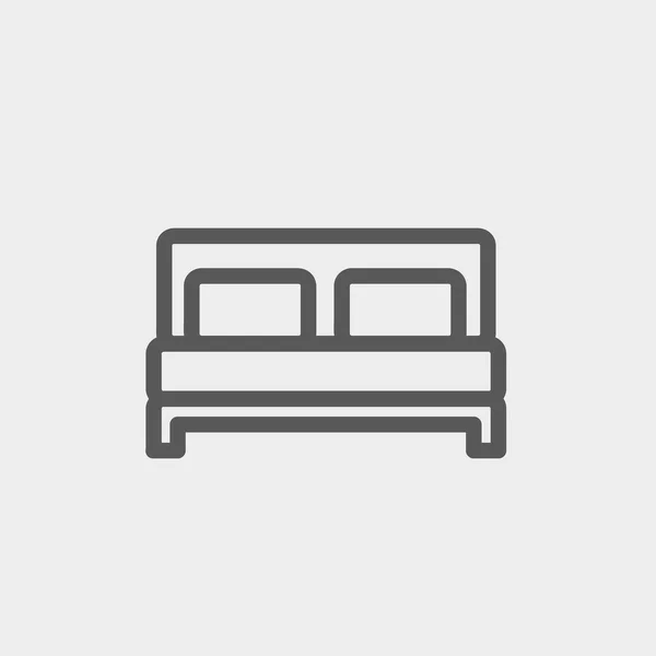 Cama doble icono de línea delgada — Vector de stock