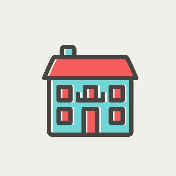Real estate house thin line icon — Stock Vector