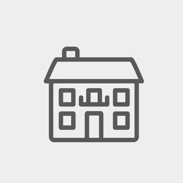 Real estate house vékony vonal ikon — Stock Vector