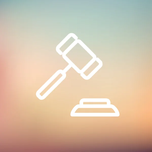 Gavel thin line icon — Stock Vector