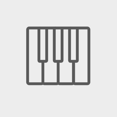 Piyano tuşları ince çizgi simgesi