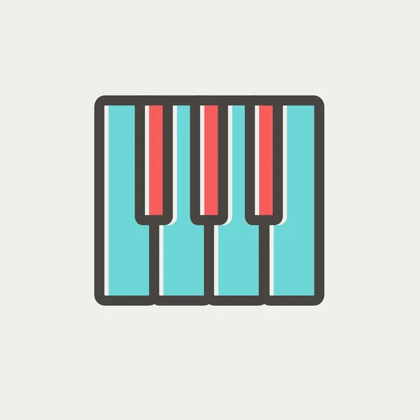 Piano toetsen dunne lijn pictogram — Stockvector