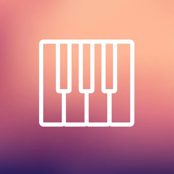 Piano keys thin line icon — Stock Vector