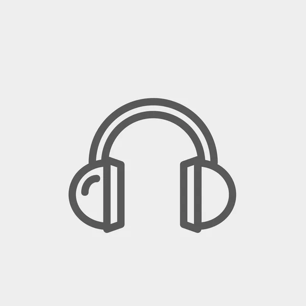 Auriculares icono de línea delgada — Vector de stock