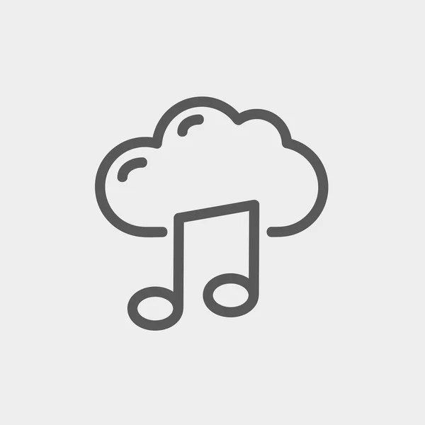 Cloud melody thin line icon — Stock Vector