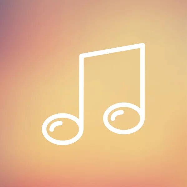 Note de musique icône de ligne mince — Image vectorielle